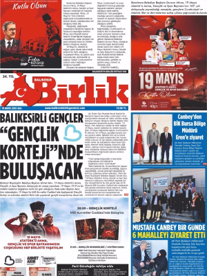 19 MAYIS BİRLİK 1.SAYFA