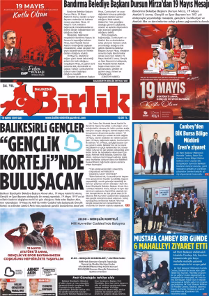 19 MAYIS BİRLİK 1.SAYFA