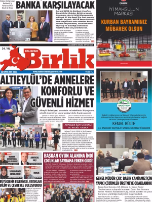 22 MAYIS BİRLİK 1.SAYFA