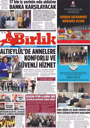 22 MAYIS BİRLİK 1.SAYFA