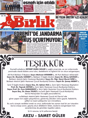 6 MAYIS BİRLİK 1.SAYFA