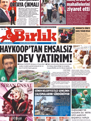 15 HAZİRAN BİRLİK 1.SAYFA