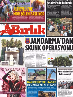 19 HAZİRAN BİRLİK 1.SAYFA