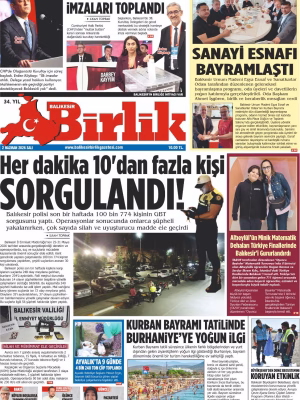 2 HAZİRAN BİRLİK 1.SAYFA