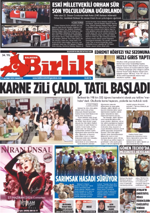 27 HAZİRAN BİRLİK 1.SAYFA