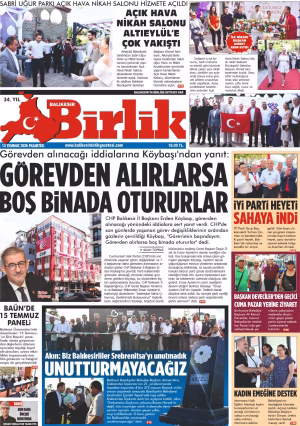 13 TEMMUZ BİRLİK 1.SAYFA
