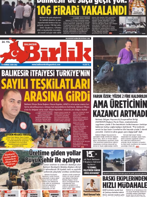 14 TEMMUZ BİRLİK 1.SAYFA