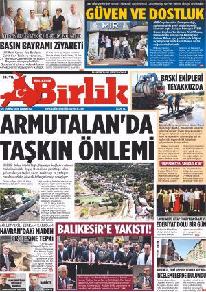 25 TEMMUZ BİRLİK 1.SAYFA