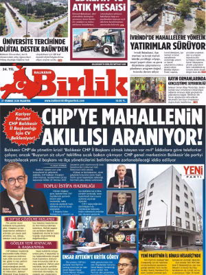 27 TEMMUZ BİRLİK 1.SAYFA