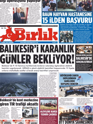8 TEMMUZ BİRLİK 1.SAYFA