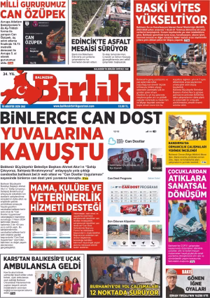 18 AĞUSTOS BİRLİK 1.SAYFA