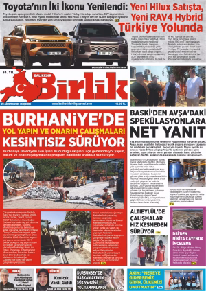 20 AĞUSTOS BİRLİK 1.SAYFA