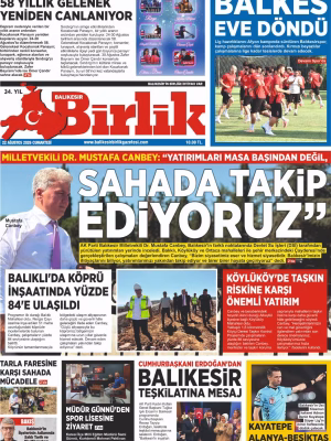 22 AĞUSTOS BİRLİK 1.SAYFA