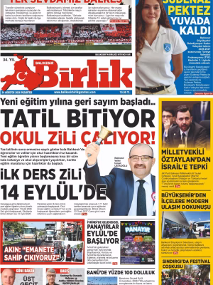24 AĞUSTOS BİRLİK 1.SAYFA