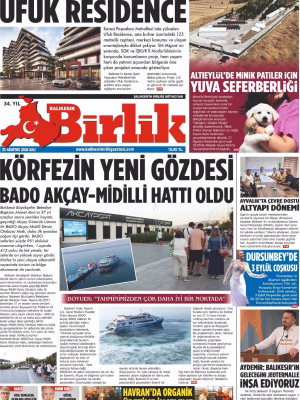 25 AĞUSTOS BİRLİK 1.SAYFA