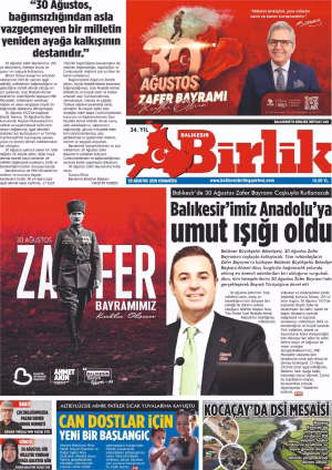 29 AĞUSTOS BİRLİK 1.SAYFA