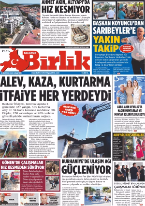 8 AĞUSTOS BİRLİK 1.SAYFA
