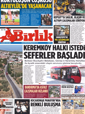 28 AĞUSTOS BİRLİK 1.SAYFA
