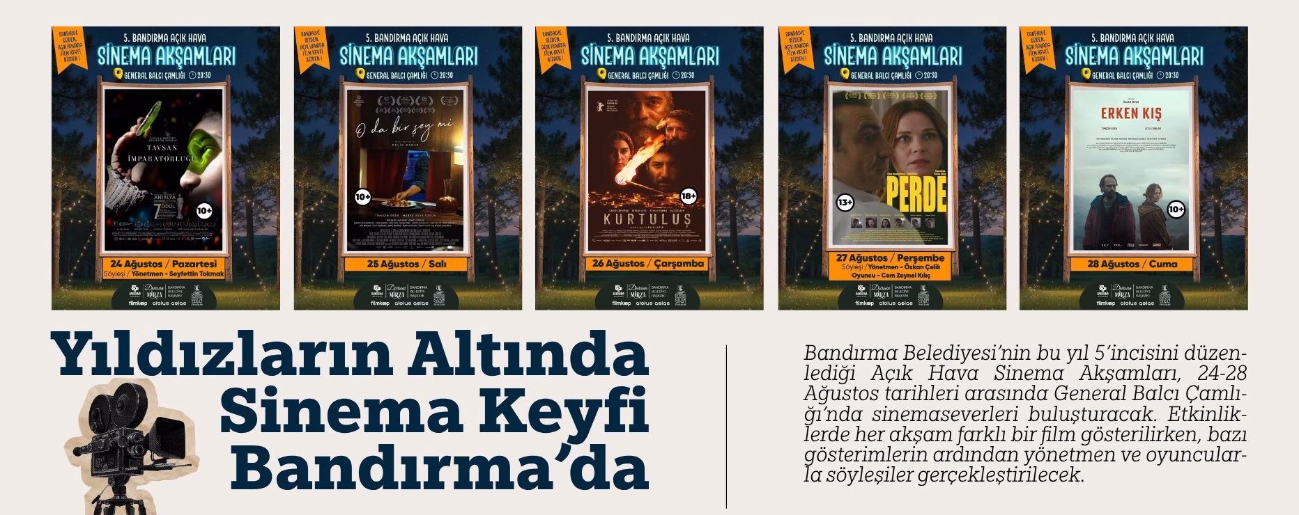 Yıldızların Altında Sinema Keyfi Bandırma’da
