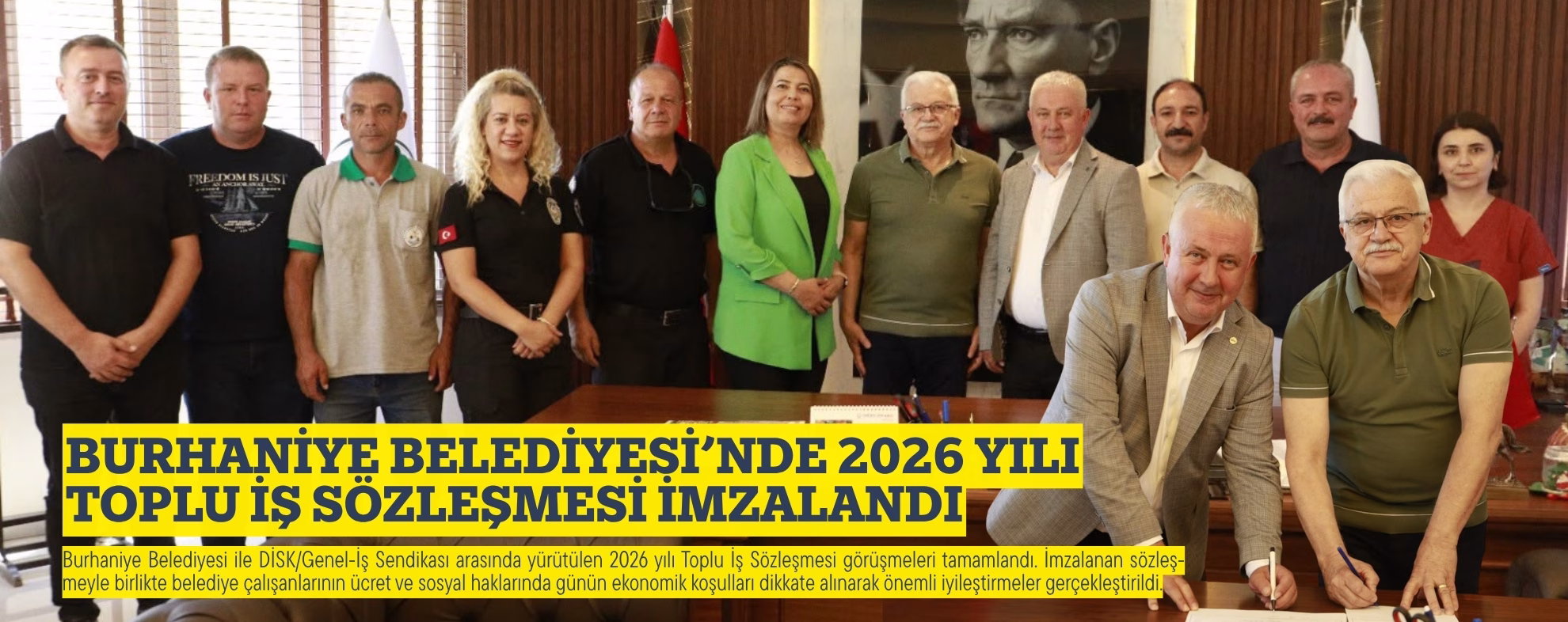 BURHANİYE BELEDİYESİ’NDE 2026 YILI TOPLU İŞ SÖZLEŞMESİ İMZALANDI