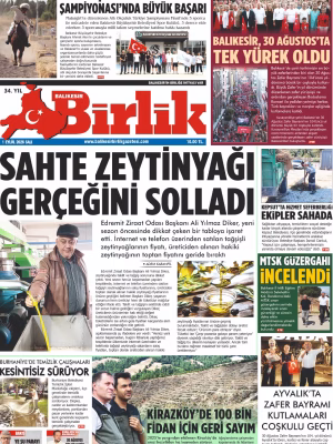 1 EYLÜL BİRLİK 1.SAYFA