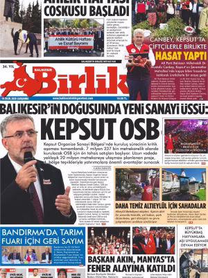 16 EYLÜL BİRLİK 1.SAYFA