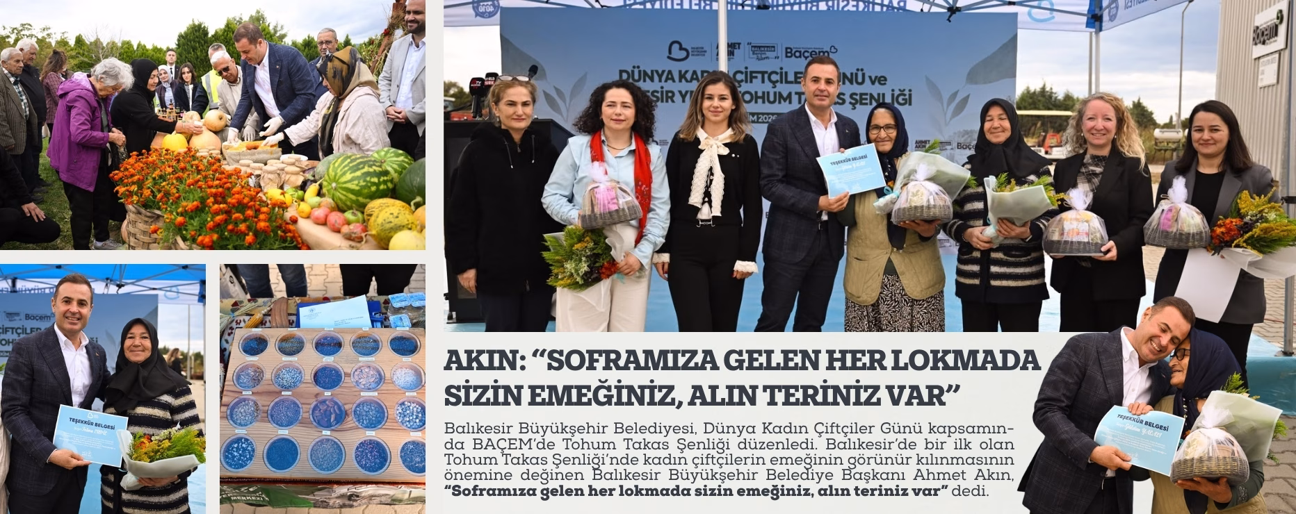 AKIN: “SOFRAMIZA GELEN HER LOKMADA SİZİN EMEĞİNİZ, ALIN TERİNİZ VAR”