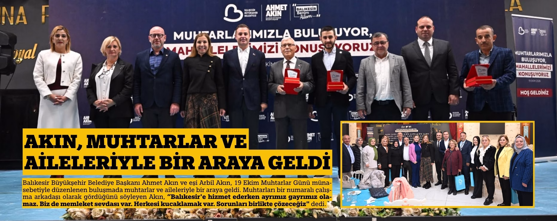 AKIN, MUHTARLAR VE AİLELERİYLE BİR ARAYA GELDİ 